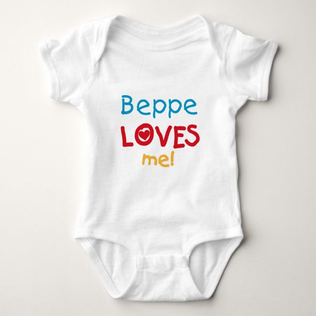 Body Para Bebê Beppe me ama T-shirts e presentes (Frente)