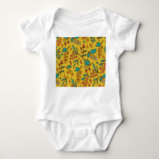 Body Para Bebê Berries em galhos, padrão natural sem costura.