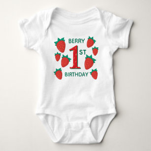 Body Para Bebê Berry First Birthday Strawberry Baby Outfit