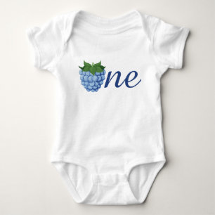Body Para Bebê Berry One Blue rapsberry Boy Birthday