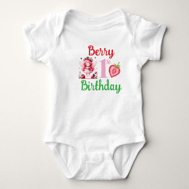 Body Para Bebê Berry primeiro aniversario (Frente)