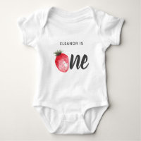 Berry primeiro aniversario Strawberry Watercolor