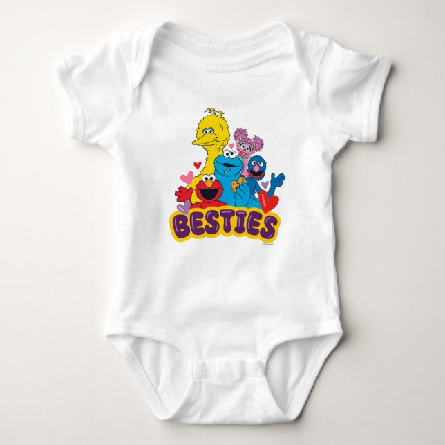 Body Para Bebê Besties De Namorados Da Rua Sésamo (Frente)