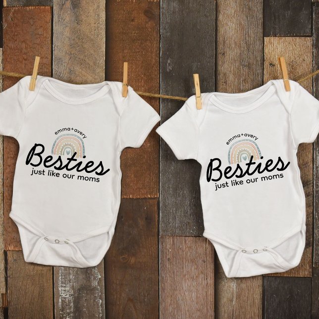 Body Para Bebê Besties Igual À Correspondência Personalizada Das  (Criador carregado)