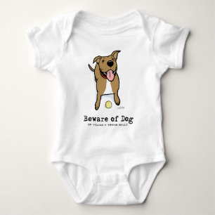 Body Para Bebê Beware do cão (se você é uma bola de tênis)