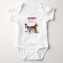 Body Para Bebê Bichos de Natal engraçados e bonitos Noel Hats Lig