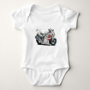 Body Para Bebê Bicicleta Branco-Vermelha de Hayabusa