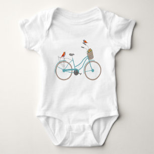 Body Para Bebê Bicicleta com Aves