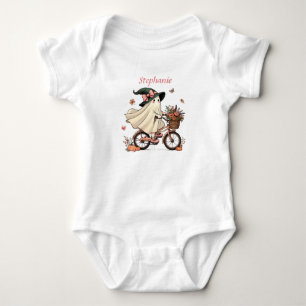Body Para Bebê Bicicleta de Bruxa Fantasma Whimsical