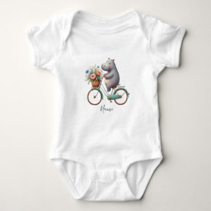 Body Para Bebê Bicicleta Floral Hippo Bebê Roupa