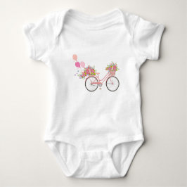 Body Para Bebê Bicicleta Rosa Whimsical