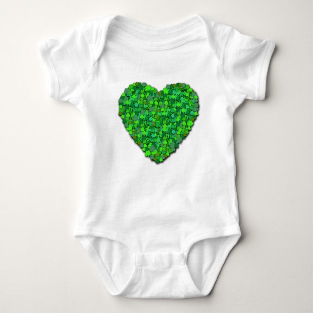 Body Para Bebê Big Shamrock Heart (Frente)