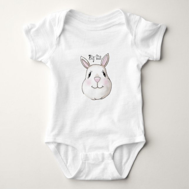 Body Para Bebê Big Sister Cute Bunny Coelho (Frente)