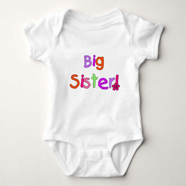 Body Para Bebê Big Sister T-shirts e presentes (Frente)