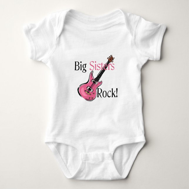 Body Para Bebê Big Sisters Rock (Frente)