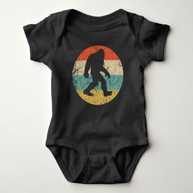 Body Para Bebê Bigfoot Sasquatch retro (Frente)