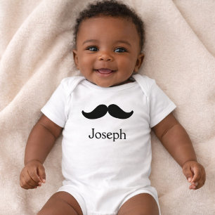 Body Para Bebê Bigode bonito e bonito