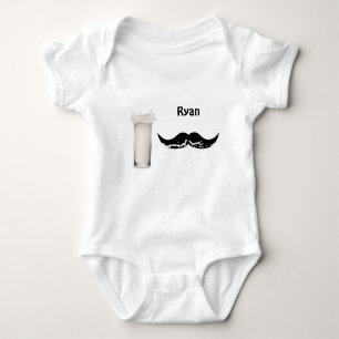 Body Para Bebê Bigode Leite Personalizado