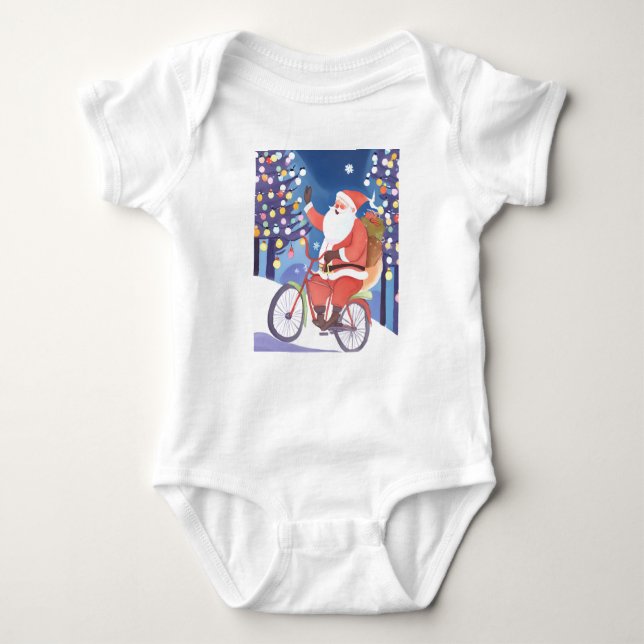 Body Para Bebê Biker santa claus (Frente)