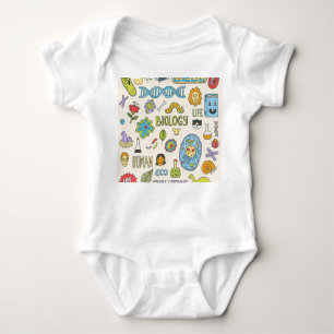 Body Para Bebê Biologia desenhada à mão, ilustração da safra