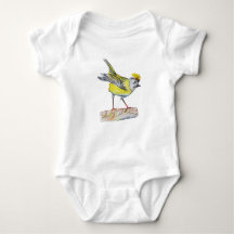 Bird Drawing Baby Jersey Bodyfato, Branco