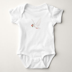 Body Para Bebê Birds,dove,flowers,peace,love,new beginning.