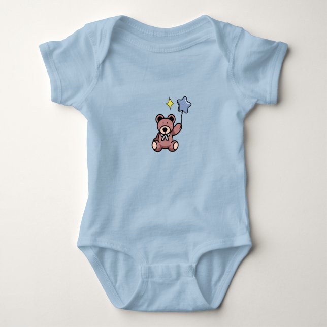 Body Para Bebê Birthday Boy Teddy Bear (Frente)