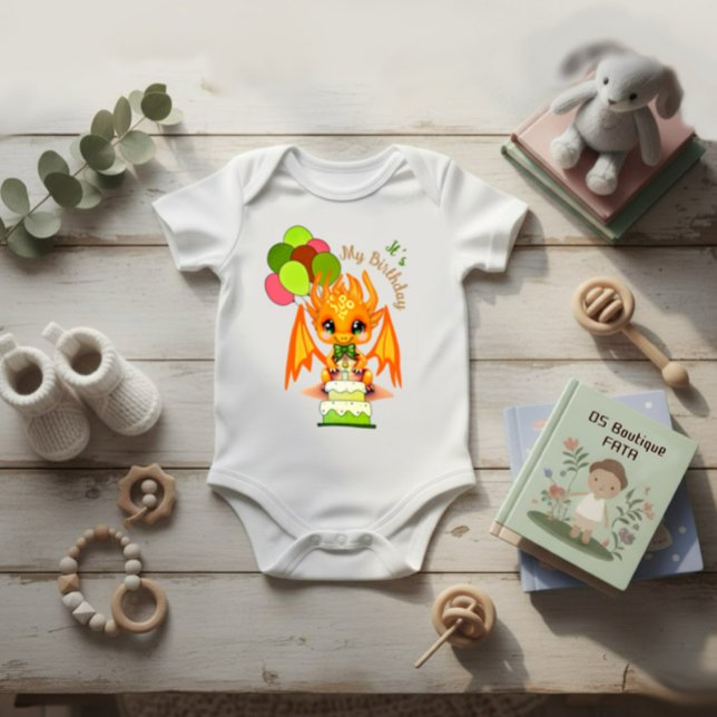 Body Para Bebê Birthday dragon (Criador carregado)