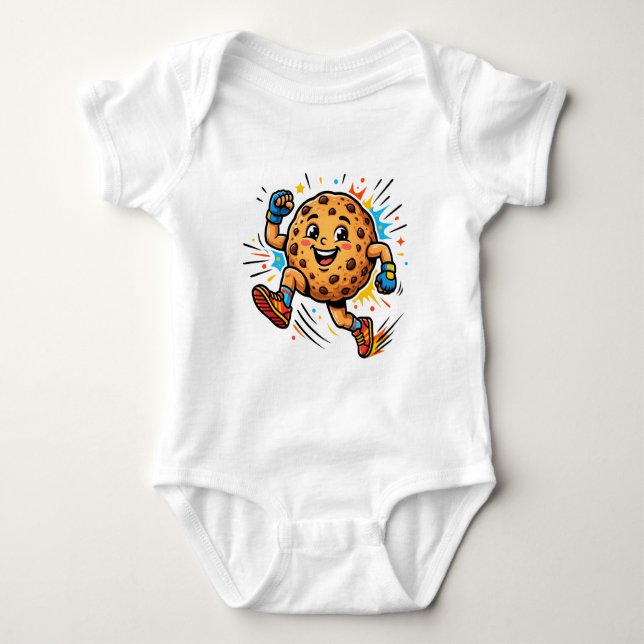 Body Para Bebê Biscoito Chip de Chocolate Atlético Máscara de Des (Frente)
