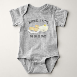 Body Para Bebê Biscoitos e Comida de Grits