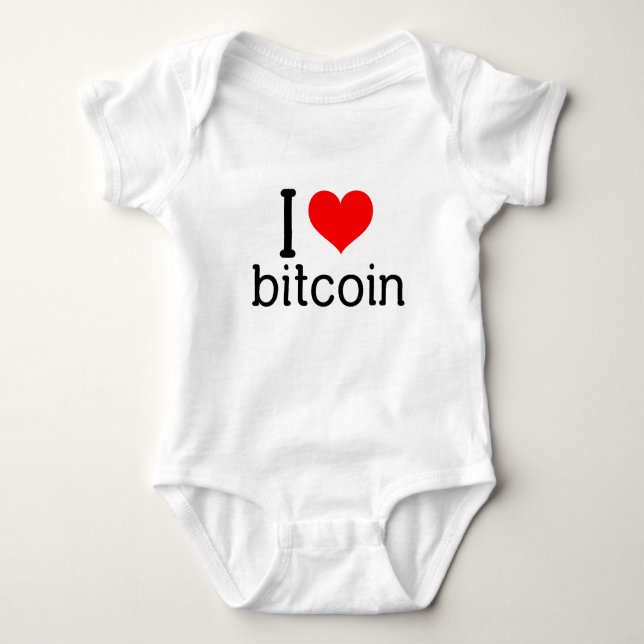 Body Para Bebê Bitcoin Baby Strampler i love bitcoin (Frente)