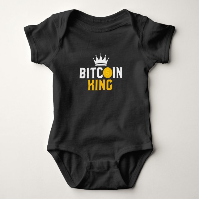 Body Para Bebê Bitcoin King - Bitcoin Crypto (Frente)