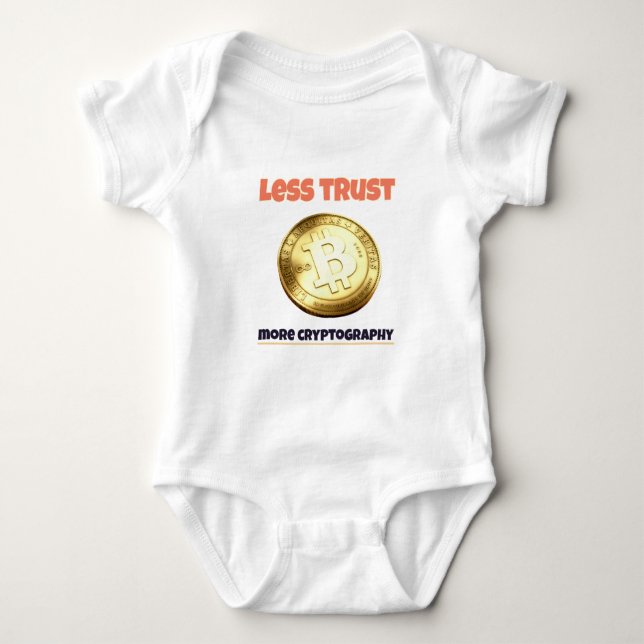 Body Para Bebê Bitcoin less trust Baby Strampler (Frente)