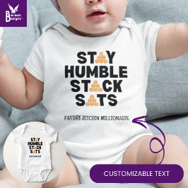 Body Para Bebê Bitcoin PERMANEÇA HUMILDE ACUMULE SATS Crypto