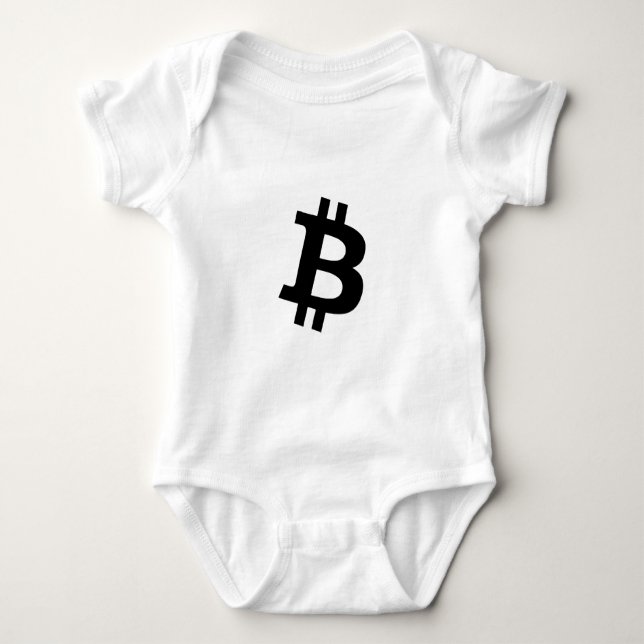 Body Para Bebê Bitcoin (₿ Preto) (Frente)