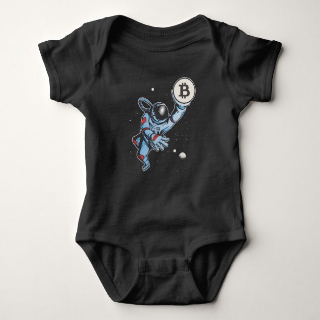 Body Para Bebê Bitcoin to the moon Astronaut (Frente)