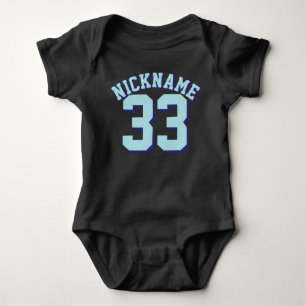 Body Para Bebê Black & Aqua Baby Sports Jersey Design