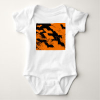 Black Bats In Flight Orange
