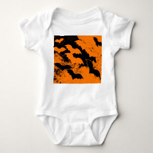 Body Para Bebê Black Bats In Flight Orange