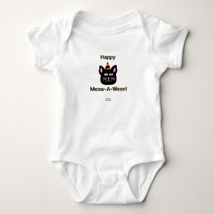Body Para Bebê Black Cat Meow-A-Ween Baby Jersey
