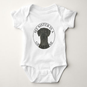 Body Para Bebê Black Great Dane Big SIster