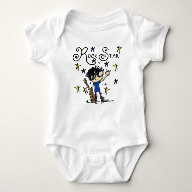 Body Para Bebê Black Hair Boy Star (Frente)