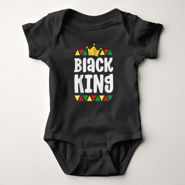 Body Para Bebê Black History s for Boys Black King African P (Frente)