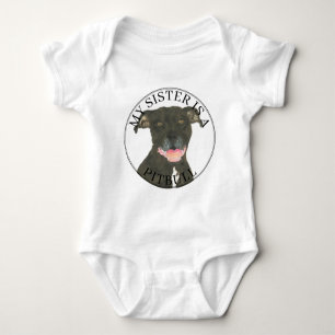 Body Para Bebê Black Pitbull Dog Big Sister