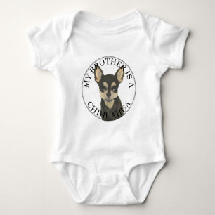 Body Para Bebê Black Tan Chihuahua Dog Big Brother