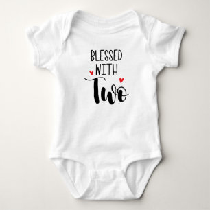 Body Para Bebê Blessed With Two Twins Baby Bodysuit