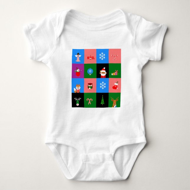 Body Para Bebê bloco colorobloco africano santa (Frente)