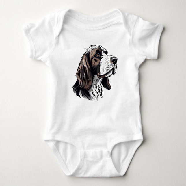 Body Para Bebê Bloodhound dog portrait  (Frente)
