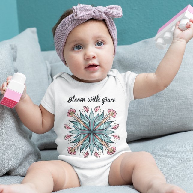 Body Para Bebê Bloom com Graça: Primavera Floral (Criador carregado)