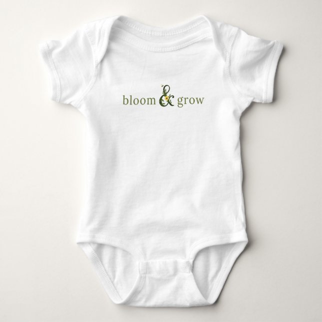 Body Para Bebê Bloom & Grow nature farmhouse baby outfit (Frente)